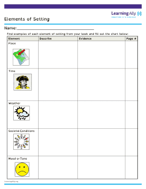 Elements of Setting Worksheet