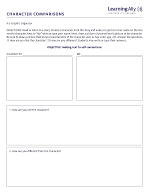 Character Comparison Worksheet