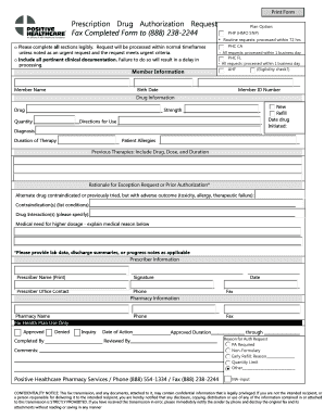 Prescription Drug Authorization Request Form