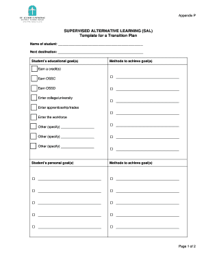 SUPERVISED ALTERNATIVE LEARNING SAL Template for a