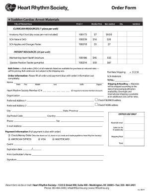 Heart Rhythm Society Order Form