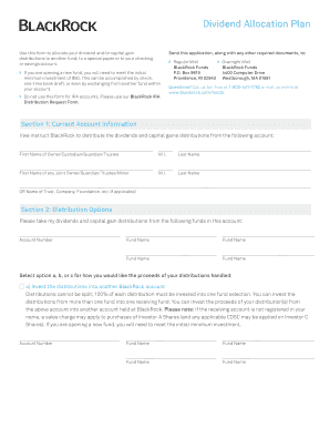Dividend Allocation Plan Form