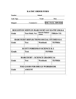 K-6 IMC Order Form