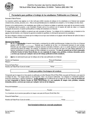 Student Work Release Form: Internet Web Project Publishing