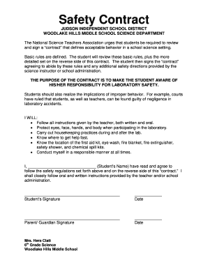 Science Lab Safety Contract