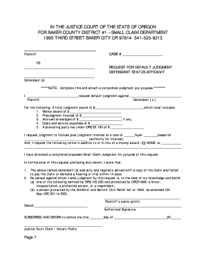 Request for Default Judgment