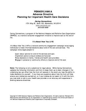 Pennsylvania Advance Health Care Directive