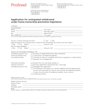 Application for Anticipated Withdrawal for Home Ownership