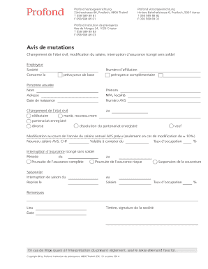 Avis de mutations