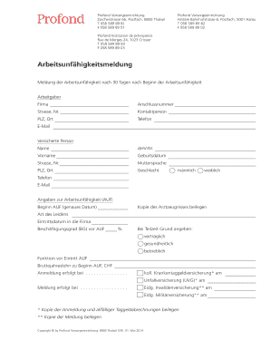 Arbeitsunfähigkeitsmeldung