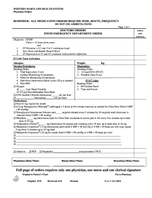 STEMI Emergency Department Orders