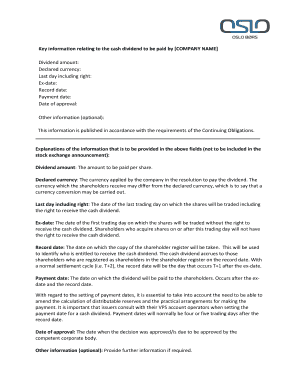 Dividend Declaration Form