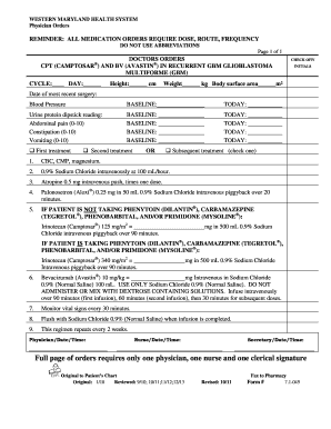 Physician Orders for GBM Treatment