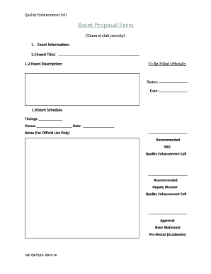 Event Proposal Form - SRO - sro uol edu