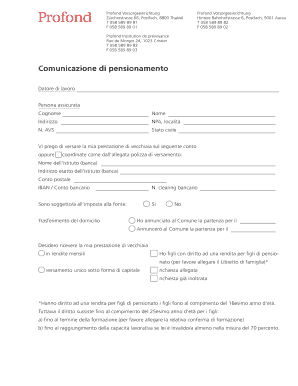 Comunicazione di pensionamento