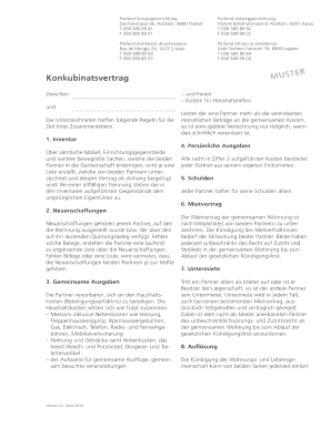 Konkubinatsvertrag MUSTER