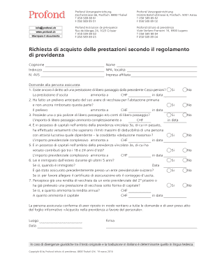 Richiesta di acquisto delle prestazioni