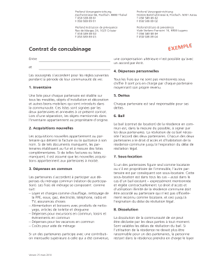 Contrat de concubinage