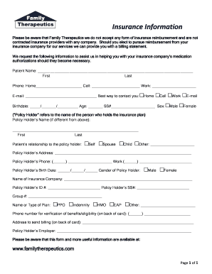 Insurance Information Form