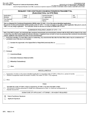 Request for Continued Examination (RCE) Form