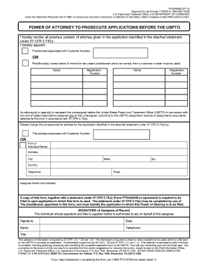Power of Attorney for USPTO Patent Applications