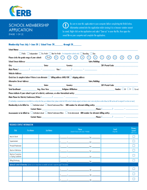 School Membership Application