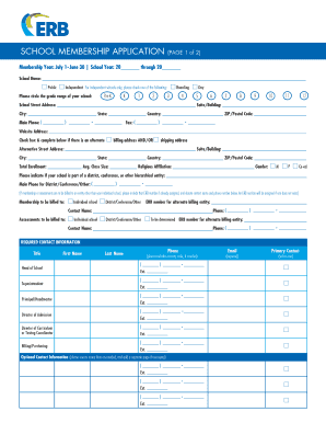 School Membership Application