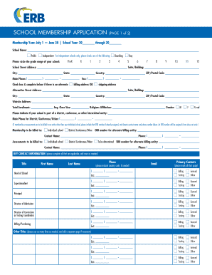 School Membership Application