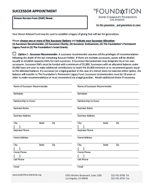Successor Appointment Form