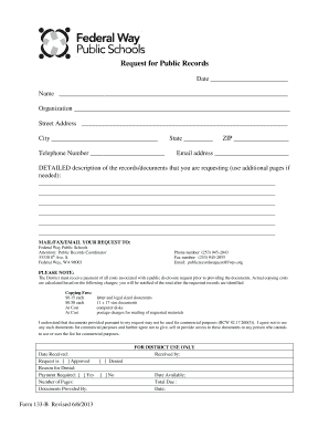 Request for Public Records Form
