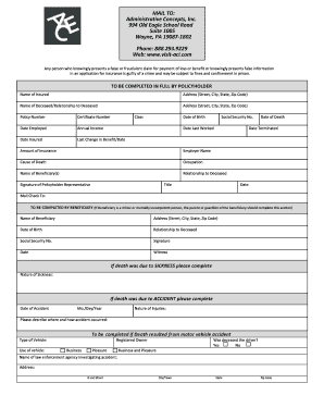 Life Insurance Claim Form