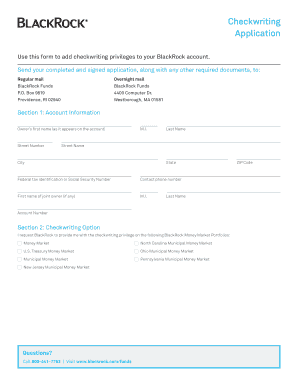 BlackRock Checkwriting Application