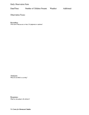 Daily Observation Form