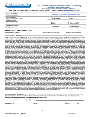 US Customs Brokerage New Account Setup Package