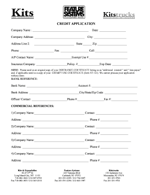 Credit Application Form