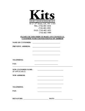 Customer Information Change Form