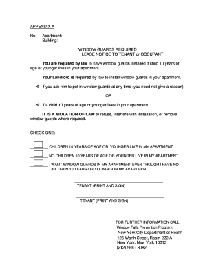 New York Window Guards Lease Notice
