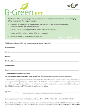B-Green EFT Enrollment Form