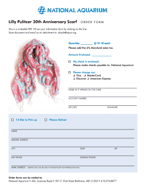 Lilly Pulitzer Scarf Order Form