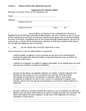 Application for Absentee Ballot