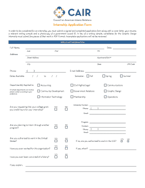 Internship Application Form