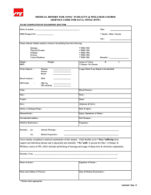 Medical Report for Nitec in Beauty & Wellness Course