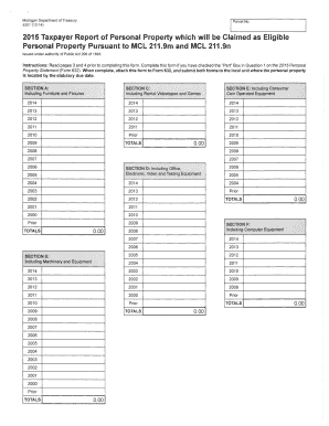 Michigan Taxpayer Report of Personal Property