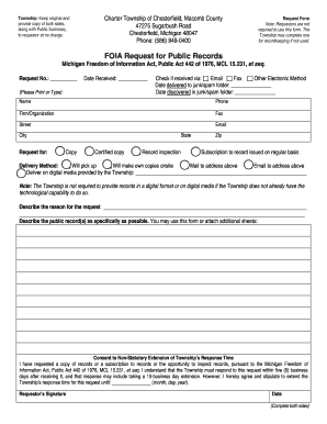 Michigan FOIA Request Form