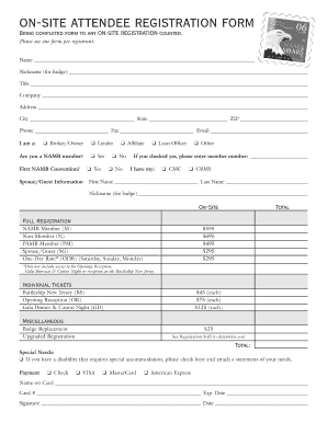 On-Site Attendee Registration Form