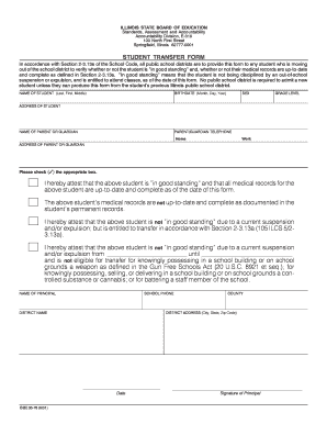 Illinois Student Transfer Form