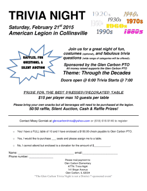 Wedding Trivia Questions For Guests Edit Print Fill Out Trivia Night Edwardsville High School