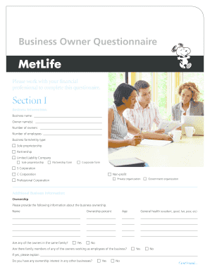 Business Owner Questionnaire