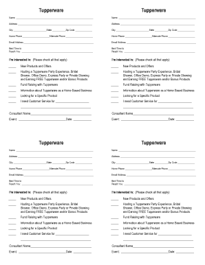 Tupperware - Site Impressions