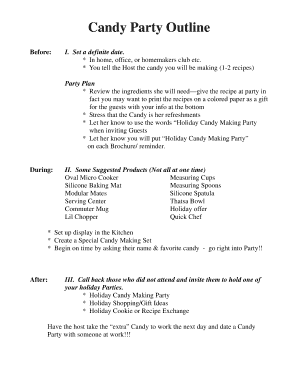 Holiday Candy Making Party Plan